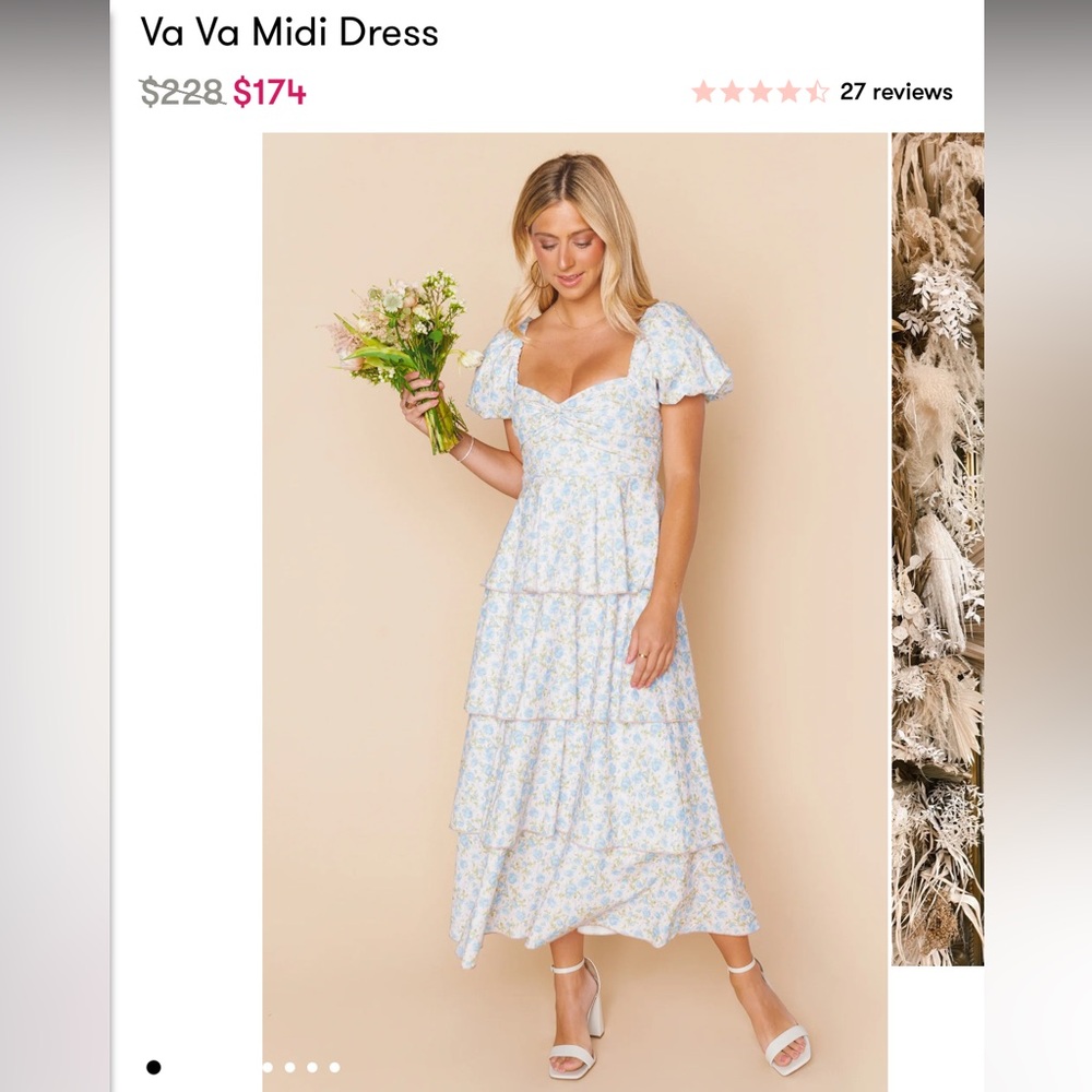 NWT: Show Me Your MuMu Va Va Midi Dress, Charming Rose, XXL